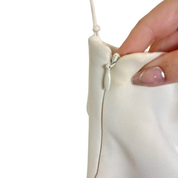 Ralph Lauren 100% Silk Margerie One-Shoulder Wide Leg Jumpsuit Ivory/cream 6 - Picture 5 of 12